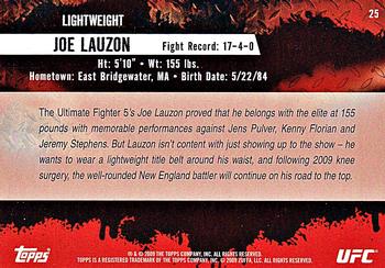 2009 Topps UFC Round 2 #25 Joe Lauzon Back