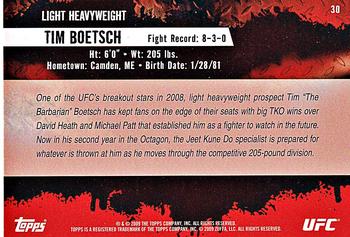 2009 Topps UFC Round 2 #30 Tim Boetsch Back