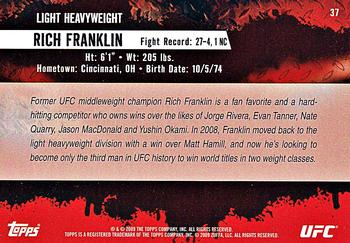 2009 Topps UFC Round 2 #37 Rich Franklin Back