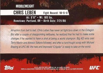 2009 Topps UFC Round 2 #38 Chris Leben Back
