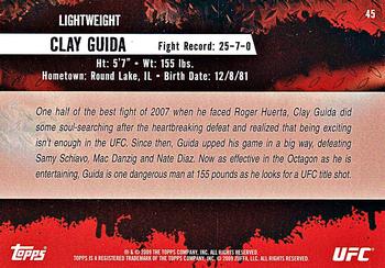 2009 Topps UFC Round 2 #45 Clay Guida Back