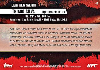 2009 Topps UFC Round 2 #48 Thiago Silva Back
