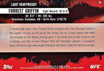 2009 Topps UFC Round 2 #50 Forrest Griffin Back