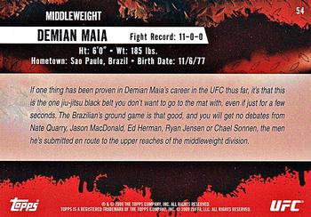 2009 Topps UFC Round 2 #54 Demian Maia Back