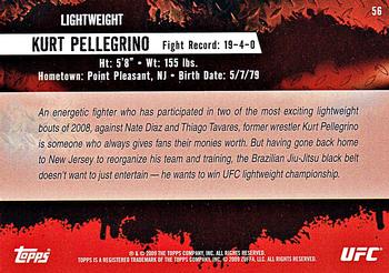 2009 Topps UFC Round 2 #56 Kurt Pellegrino Back