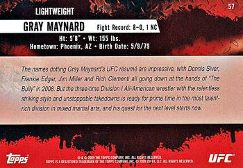 2009 Topps UFC Round 2 #57 Gray Maynard Back