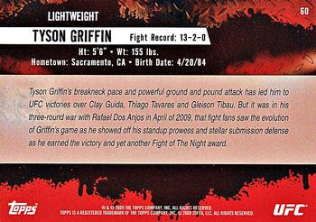 2009 Topps UFC Round 2 #60 Tyson Griffin Back