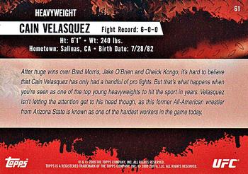 2009 Topps UFC Round 2 #61 Cain Velasquez Back
