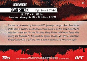 2009 Topps UFC Round 2 #65 Sean Sherk Back