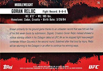 2009 Topps UFC Round 2 #76 Goran Reljic Back