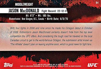 2009 Topps UFC Round 2 #84 Jason MacDonald Back