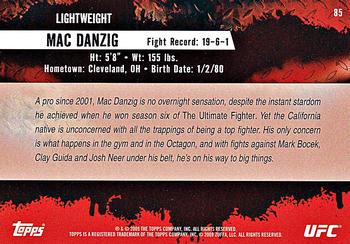 2009 Topps UFC Round 2 #85 Mac Danzig Back