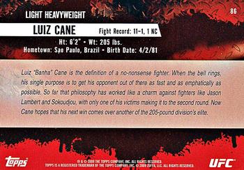 2009 Topps UFC Round 2 #86 Luiz Cane Back