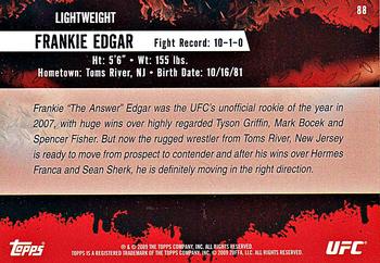 2009 Topps UFC Round 2 #88 Frankie Edgar Back