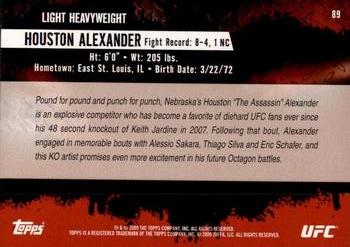 2009 Topps UFC Round 2 #89 Houston Alexander Back