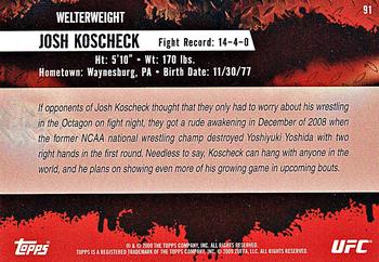 2009 Topps UFC Round 2 #91 Josh Koscheck Back