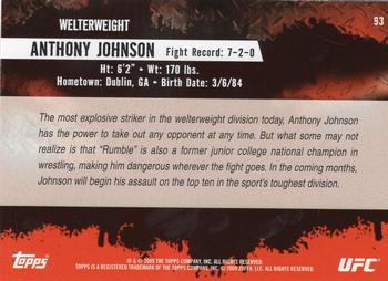2009 Topps UFC Round 2 #93 Anthony Johnson Back