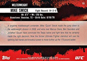 2009 Topps UFC Round 2 #95 Mike Swick Back