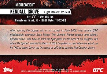 2009 Topps UFC Round 2 #97 Kendall Grove Back