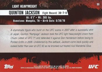 2009 Topps UFC Round 2 #99 Quinton Jackson Back