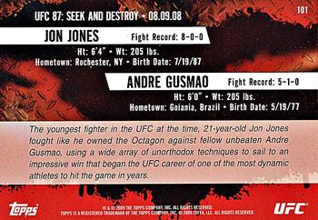 2009 Topps UFC Round 2 #101 Jon Jones / Andre Gusmao Back