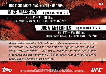 2009 Topps UFC Round 2 #103 Mike Massenzio / Drew McFedries Back