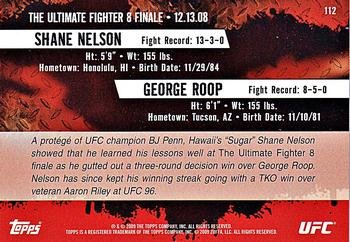 2009 Topps UFC Round 2 #112 Shane Nelson / George Roop Back