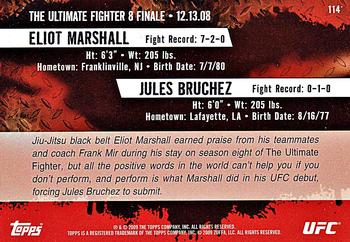 2009 Topps UFC Round 2 #114 Eliot Marshall / Jules Bruchez Back