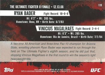 2009 Topps UFC Round 2 #119 Ryan Bader / Vinicius Magalhaes Back
