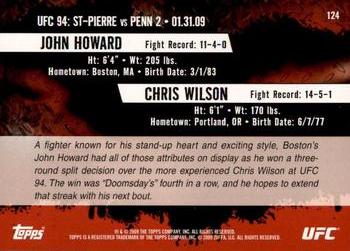 2009 Topps UFC Round 2 #124 John Howard / Chris Wilson Back
