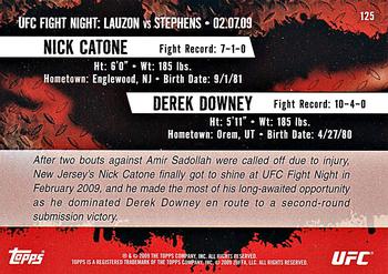 2009 Topps UFC Round 2 #125 Nick Catone / Derek Downey Back