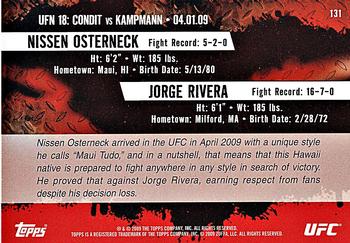 2009 Topps UFC Round 2 #131 Nissen Osterneck / Jorge Rivera Back
