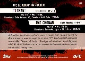 2009 Topps UFC Round 2 #133 TJ Grant / Ryo Chonan Back