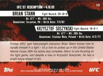 2009 Topps UFC Round 2 #135 Brian Stann / Krzysztof Soszynski Back