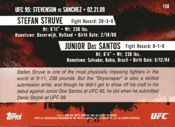 2009 Topps UFC Round 2 #138 Stefan Struve / Junior Dos Santos Back