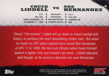 2009 Topps UFC Round 1 #5 Chuck Liddell / Noe Hernandez Back