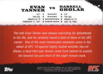 2009 Topps UFC Round 1 #7 Evan Tanner / Darrell Gholar Back