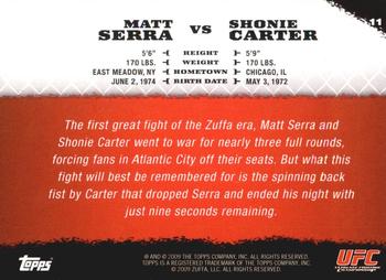 2009 Topps UFC Round 1 #11 Matt Serra / Shonie Carter Back