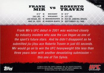 2009 Topps UFC Round 1 #12 Frank Mir / Roberto Traven Back