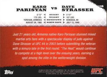 2009 Topps UFC Round 1 #16 Karo Parisyan / Dave Strasser Back