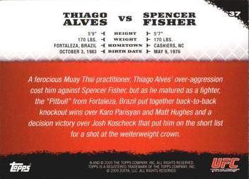 2009 Topps UFC Round 1 #37 Thiago Alves / Spencer Fisher Back