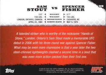 2009 Topps UFC Round 1 #39 Sam Stout / Spencer Fisher Back