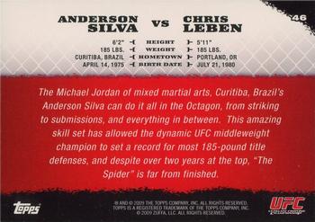 2009 Topps UFC Round 1 #46 Anderson Silva / Chris Leben Back