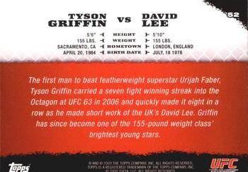 2009 Topps UFC Round 1 #52 Tyson Griffin / David Lee Back