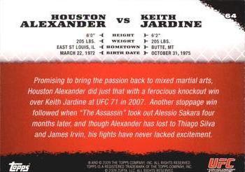 2009 Topps UFC Round 1 #64 Houston Alexander / Keith Jardine Back