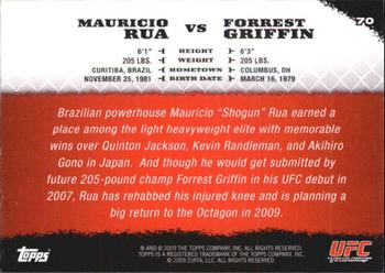 2009 Topps UFC Round 1 #70 Mauricio Rua / Forrest Griffin Back