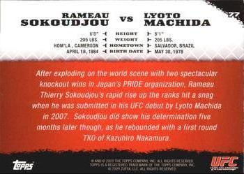 2009 Topps UFC Round 1 #77 Rameau Sokoudjou / Lyoto Machida Back