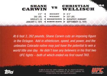 2009 Topps UFC Round 1 #84 Shane Carwin / Christian Wellisch Back