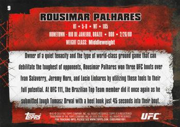 2010 Topps UFC #9 Rousimar Palhares Back