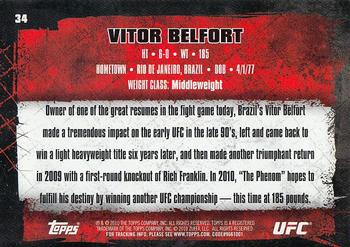 2010 Topps UFC #34a Vitor Belfort Back